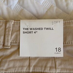 LOFT Beige Twill Shorts